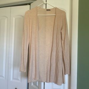Cashmere light tan open loose cardigan